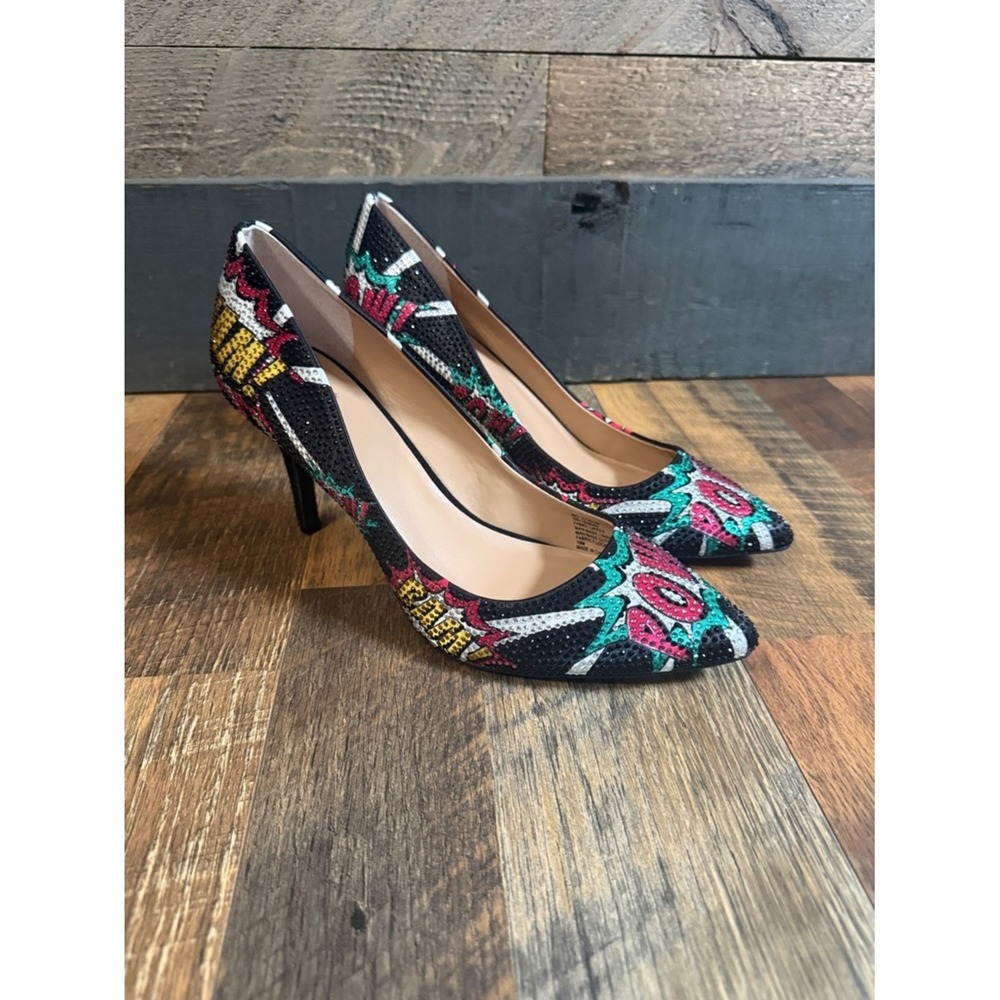 INC International Concepts Zitah Comic Print Embellished Pumps - Size 10